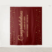 Gratulation Red gold Class of 2024 Abschluss Wandteppich (Vorderseite)