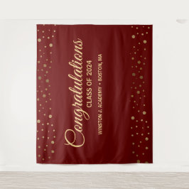 Gratulation Red gold Class of 2024 Abschluss Wandteppich