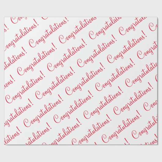 Gratulation Red Script Wedding Baby Shower Geschenkpapier (Flach)
