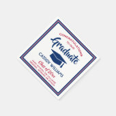 Gratulation Red White & Blue Modern Abschluss Serviette (Ecke)