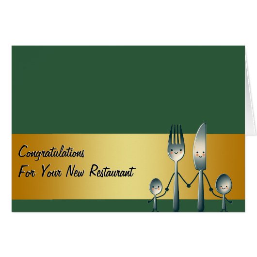 Gratulation Restaurant Neue Visitenkarte (Vorderseite (Horizontal))