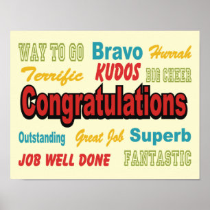 Gratulation Retro Colors Poster