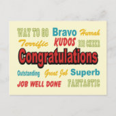 Gratulation Retro Colors Postkarte (Vorderseite)