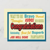 Gratulation Retro Colors Postkarte (Vorne/Hinten)