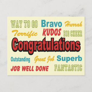 Gratulation Retro Colors Postkarte