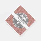 Gratulation Rosa Glitzer Graduate Name Serviette (Ecke)