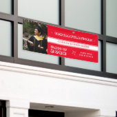 Gratulation Rot und Weiß Monogramm Banner (Äußeres Gebäude)