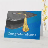 Gratulation Schwarz und Blau Karte (Gelbe Blume)