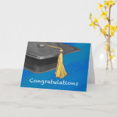 Gratulation Schwarz und Blau Karte (Gelbe Blume)