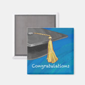 Gratulation Schwarz und Blau Magnet (Vorderseite/Rückseite)