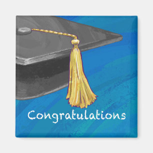 Gratulation Schwarz und Blau Magnet