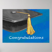 Gratulation Schwarz und Blau Poster (Vorne)