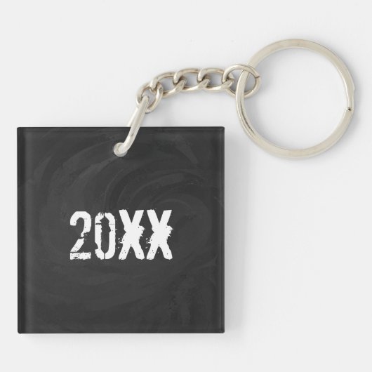 Gratulation Schwarz und Blau Schlüsselanhänger (Rückseite)