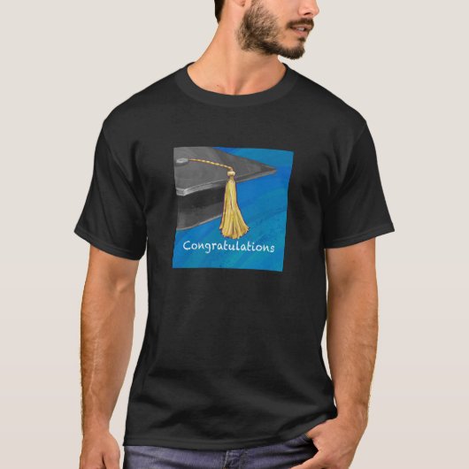 Gratulation Schwarz und Blau T-Shirt (Vorderseite)