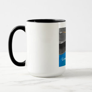 Gratulation Schwarz und Blau Tasse