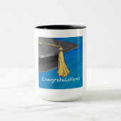 Gratulation Schwarz und Blau Tasse (Zentrum)