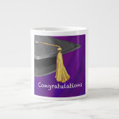 Gratulation Schwarz und Lila Jumbo-Tasse (Vorderseite)