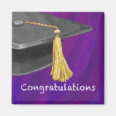 Gratulation Schwarz und Lila Magnet (Vorne)