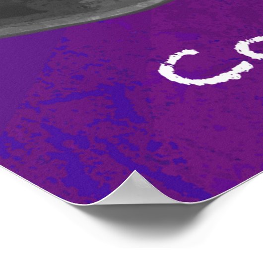 Gratulation Schwarz und Lila Poster (Ecke)