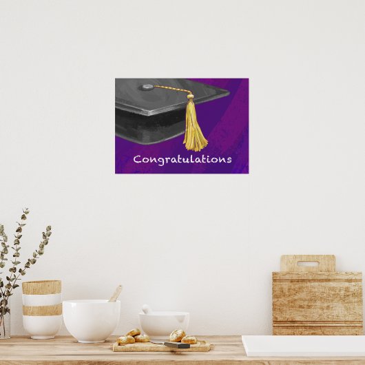 Gratulation Schwarz und Lila Poster (Küche)