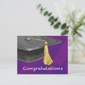 Gratulation Schwarz und Lila Postkarte (Stehend Vorderseite)