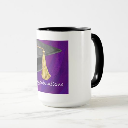 Gratulation Schwarz und Lila Tasse (VorderseiteRechts)