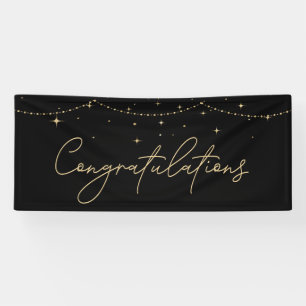 Gratulation Simple Black Gold Elegant Banner