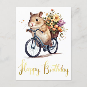 Gratulation Süße Hamster Blumen Personalisiert Postkarte