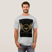 Gratulation Text Gold Eagle Wings Image Grau T-Shirt (Vorne ganz)