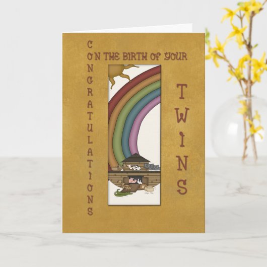 Gratulation Twins Card Karte (Gelbe Blume)