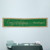 Gratulation Typografie Gold Glitzer und Green Banner (Messeveranstaltung)