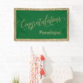 Gratulation Typografie Gold Glitzer und Green Banner (Insitu)