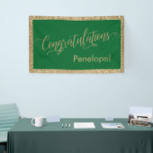 Gratulation Typografie Gold Glitzer und Green Banner (Messeveranstaltung)