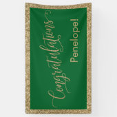 Gratulation Typografie Gold Glitzer und Green Banner (Vertikal)