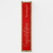 Gratulation Typografie Gold Glitzer und Rot Banner (Vertikal)