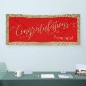 Gratulation Typografie Gold Glitzer und Rot Banner (Messe)