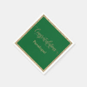 Gratulation Typografy Gold Glitzern Green Serviette (Ecke)