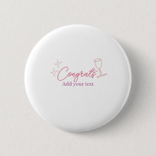 Gratulation Wein Glas Sterne rosa pastell fett ret Button