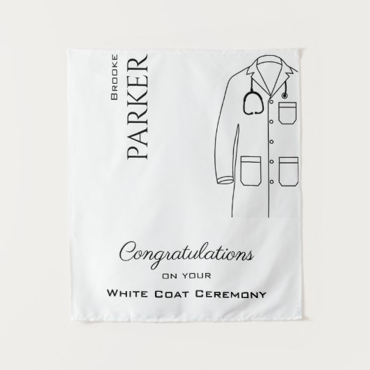 Gratulation White Coat Zeremonie Abschluss Wandteppich (Vorderseite)
