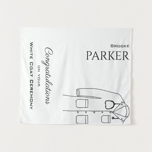 Gratulation White Coat Zeremonie Abschluss Wandteppich (Vorderseite (Horizontal))