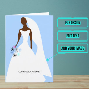 Gratulation zum Hochzeitstag für die elegante Brau Karte