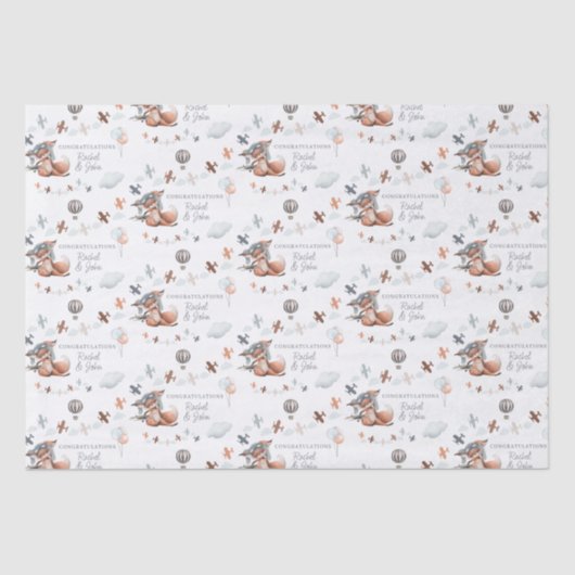 Gratulation zum neuen Pilotprojekt für Babyfox Seidenpapier (Vorderseite)