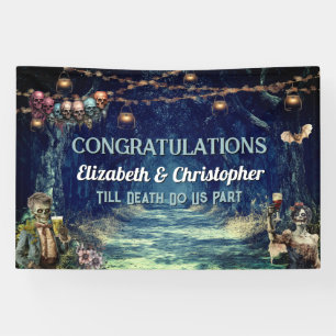 Gratulation zur gotischen Halloween-Hochzeit Banner