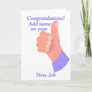 Gratulation zur New Job Customizing Card Karte
