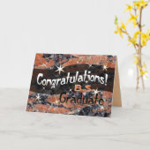 Gratulationen B.S. Graduate Orange and Black Karte (Gelbe Blume)
