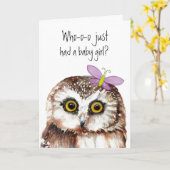 Gratulationen Baby Girl Cute Owl Humor Karte (Gelbe Blume)