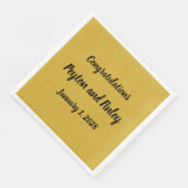 Gratulationen Brushstroke Script Gold Serviette (Ecke)