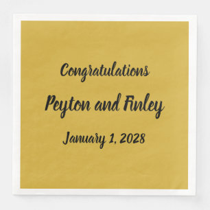 Gratulationen Brushstroke Script Gold Serviette