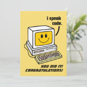 GRATULATIONEN COMPUTERGRAD FEIERTAGSKARTE (Stehend Vorderseite)