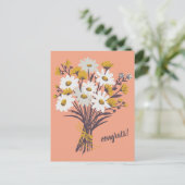 GRATULATIONEN Daisy Bouquet Floral Niedliche Custo Postkarte (Stehend Vorderseite)